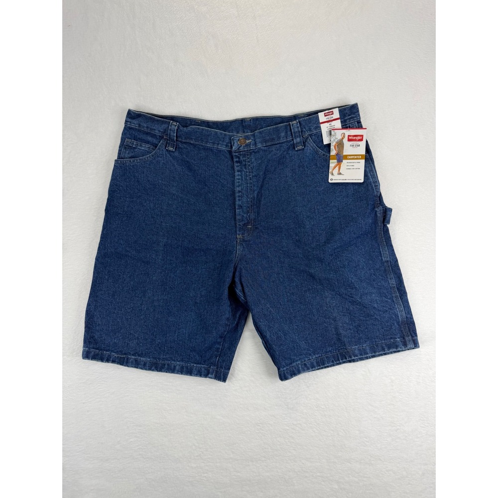 Wrangler Five Star Premium Carpenter Shorts Mens 42 Dark Wash Blue 64WC5DI NWT